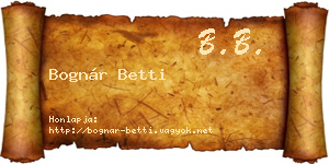 Bognár Betti névjegykártya